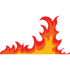 Fiery Flames Border Design With Orange Red Yellow Colors Transparent Background