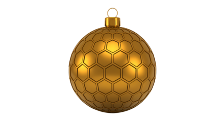Stunning golden hexagon Christmas ornament gleams with festive elegance, perfect for holiday decor and seasonal designs