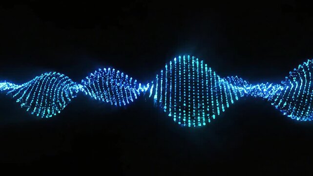 Seamless Loop of Blue Digital Sound Wave Visualizer