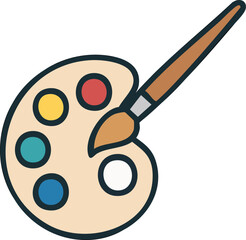 Colorful paint palette, a creative tool for artist to mix color and create beautiful artwork