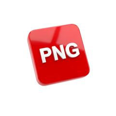 Bold red PNG icon with 3D lettering for designers