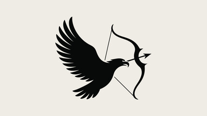 Fototapeta premium Majestic eagle drawing a bow and arrow, symbolizing focus, precision, and power for branding, logos, or impactful design projects now