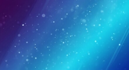 Obraz premium Vibrant abstract background featuring a blue and purple gradient with glowing bokeh particles and soft diagonal light flares, representing a digital concept