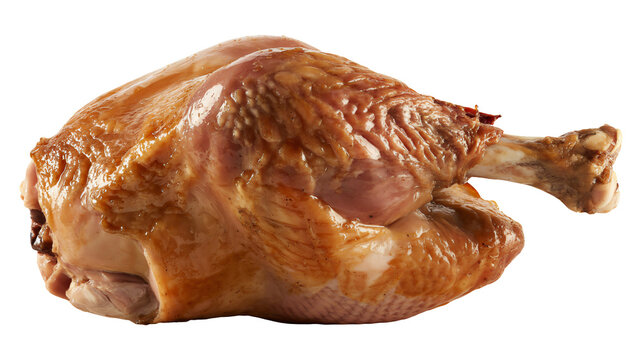 Juicy, golden brown roasted turkey leg glistening with delicious savory drippings, perfect for holiday feasts and gourmet meals.
