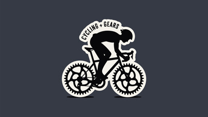 Fototapeta premium Powerful cycling gears design inspires fitness brands, outdoor adventures, and healthy lifestyles, perfect for sports teams, apparel, and promotions