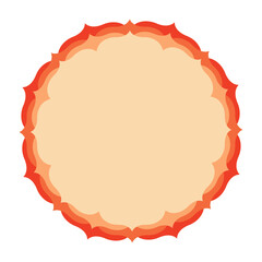 Indian Style Floral Round Frame Vector Art: Traditional Mughal Border Design.