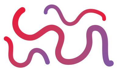 Abstract flowing organic wavy lines with a vibrant red to purple gradient on a white background