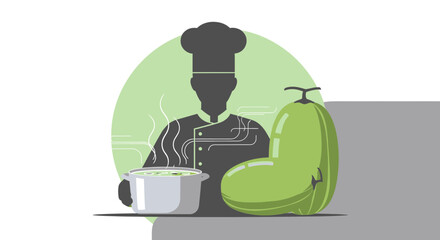 Chef Preparing Delicious Organic Meal with Fresh Ingredients in Modern Kitchen