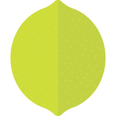 Flat Design Illustration Of A Single Green Lime With Textured Surface On Transparent Background