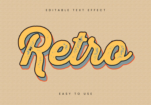 Worn Cursive Vintage Text Style Template