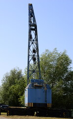Fototapeta premium Historical Crane in the Port of Boizenburg, Mecklenburg - Western Pomerania