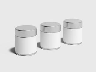 Tin Can Packaging Mockup 3D Rendering for Powdered Drink