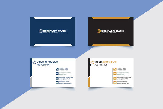 Set Of Modern Corporate Business Card Template Design. Creative Business Card Layout. Elegant Corporate Business Card Vector Design. 