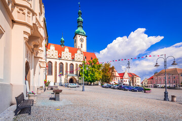 Obraz premium Tabor, Czech Republic. Zizka Square, medieval downtown, Bohemia.