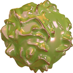 Obraz premium 3D Organic nature morphing shape, creative graphic abstract form isolated clipart. Render of geometric biotechnology scientific illustration