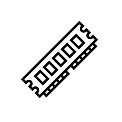Vector RAM Icon – Memory Module, Computer Hardware, DDR, Technology, Data Storage, Upgrade, Electronics Symbol