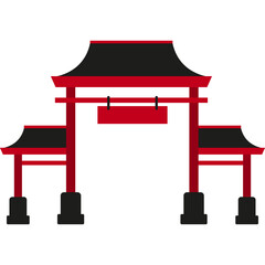Asian Gate Illustration