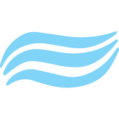 Flowing Light Blue Waves With White Lines Across Transparent Background Representing Fluid Motion Air Current And Water Energy