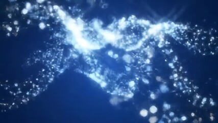 Abstract blue particle wave background with glowing light streaks and shimmering bokeh effects creating a dynamic and ethereal visual for technology science or spiritual concepts. - Powered by Adobe