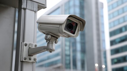 Security camera on a city building