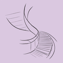 abstract of curved staircase vector for illustration card decoration