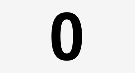 Obraz premium Bold black numeral zero