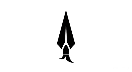 Fototapeta premium Minimalist spear illustration against transparent background for graphic design
