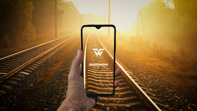 Smartphone in Hand Wide Logo Reveal | Modern Mobile App Intro Animation