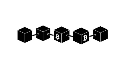 Obraz premium Blockchain technology with bitcoin symbols in a chain