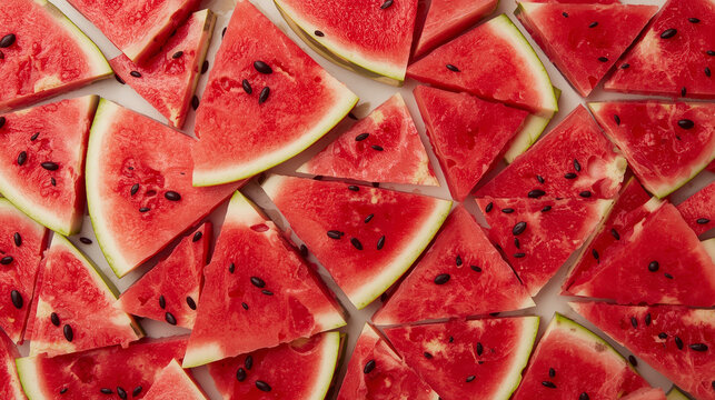 Refreshing Layered Display of Triangular Watermelon Slices