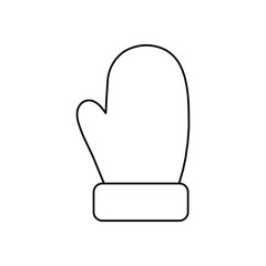 Illustration of a mitten simple vector icon of a winter glove for cold weather and seasonal design