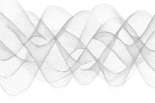 Abstract wave pattern forming complex interwoven lines and dynamic flow, transparent background