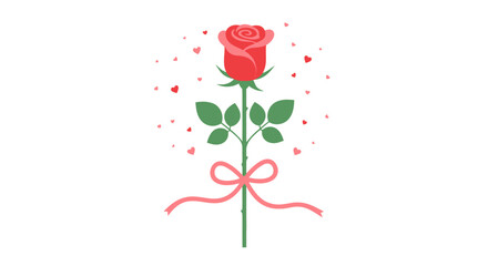 Elegant Red Rose with Bow - A Symbol of Love and Beauty.