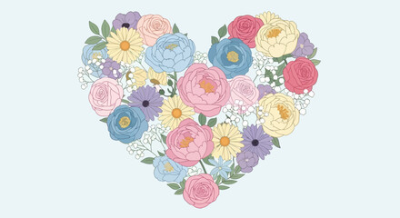 Floral Heart Arrangement - A Colorful Expression of Love and Beauty.