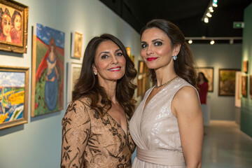 portrait of two female art gallery