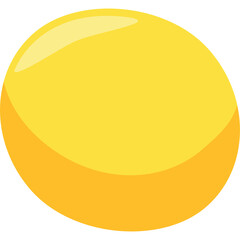 Glossy yellow sphere with subtle orange shading and highlights suggesting a simple 3D orb against a transparent background