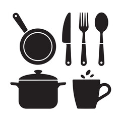 Christmas Silhouette Icon Set | Bold Black Vector Icons | Minimal Stencil Holiday Design