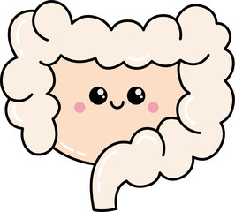 hand drawn cute kawaii anatomy illustration