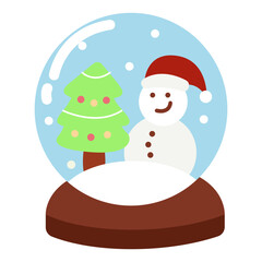 Hand drawn Christmas Snow Globe Illustration