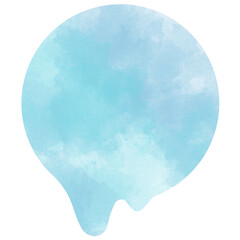 とけるまるの水色の水彩素材