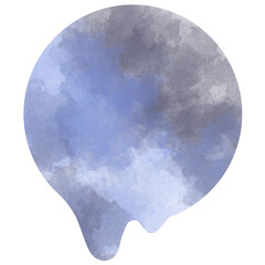 とけるまるの黒と青の水彩素材