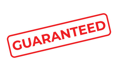Red “GUARANTEED” stamp on a white background, representing warranty, promise, assurance, and quality commitment. Ideal for business, marketing, or customer satisfaction concepts.