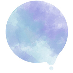 とけるまるの水色と紫の水彩素材