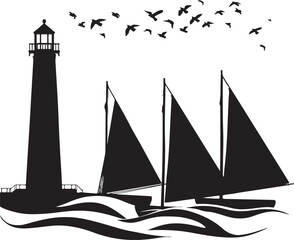 Lighthouse and Sailboats Silhouette | Nautical Vector Art

Sailing Scene with Lighthouse | Ocean Laser Cut Design

Seaside Lighthouse & Boats | Nautical Black Vector Illustration
