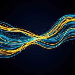 Abstract blue and gold digital stream representing financial flow, seamless exchange, and market movement in a complex global economy, energy, abstract, liquidity