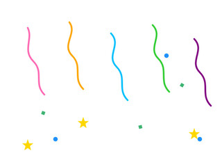 Festive Vertical Wavy Lines with Stars Circles and Squares