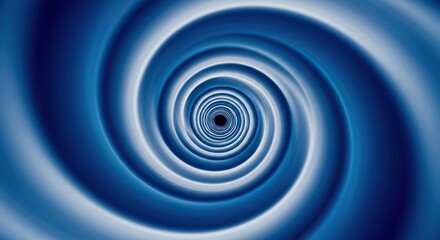 Abstract blue and white swirling vortex background creating a hypnotic optical illusion of infinite depth and expanding motion, illusion, geometric, swirl