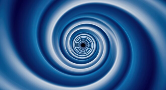 Abstract blue and white swirling vortex background creating a hypnotic optical illusion of infinite depth and expanding motion, illusion, geometric, swirl