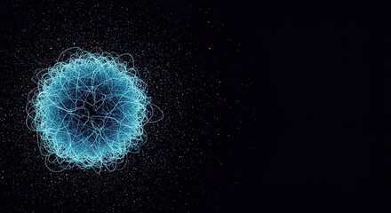 Abstract chaotic particles dispersing across the frame forming a dynamic digital background illustrating complexity, disorder, and thermodynamic principles ,transformation ,decay ,chaos