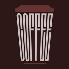 Creative Typography Coffee Cup Poster Design